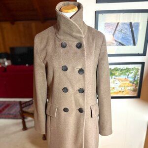 CALVIN KLEIN Beige Brown Tan Double Breasted Wool Blend Coat – 10